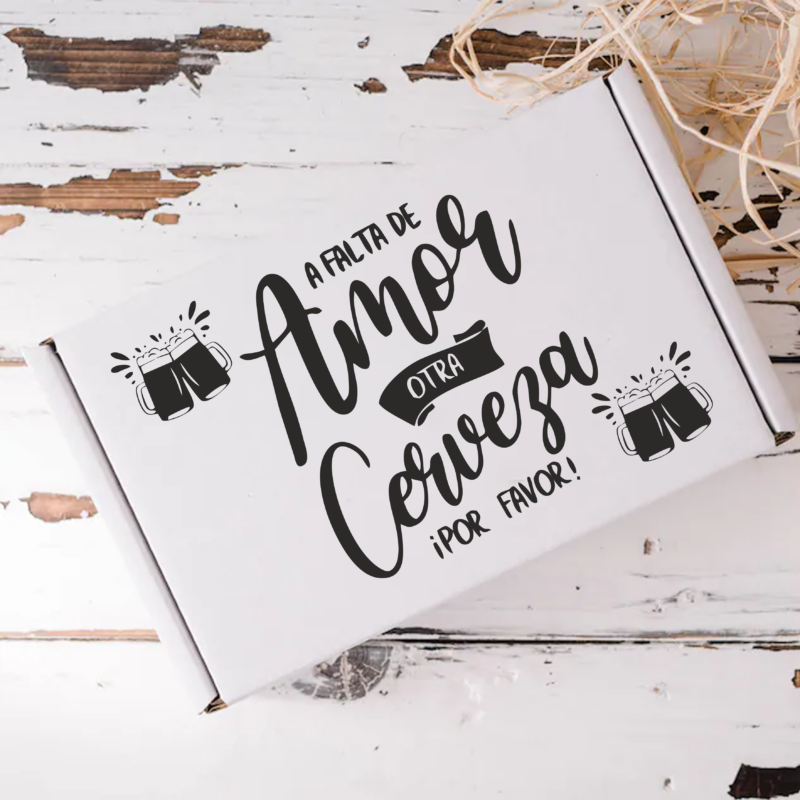 Caja "A falta de amor otra cerveza"