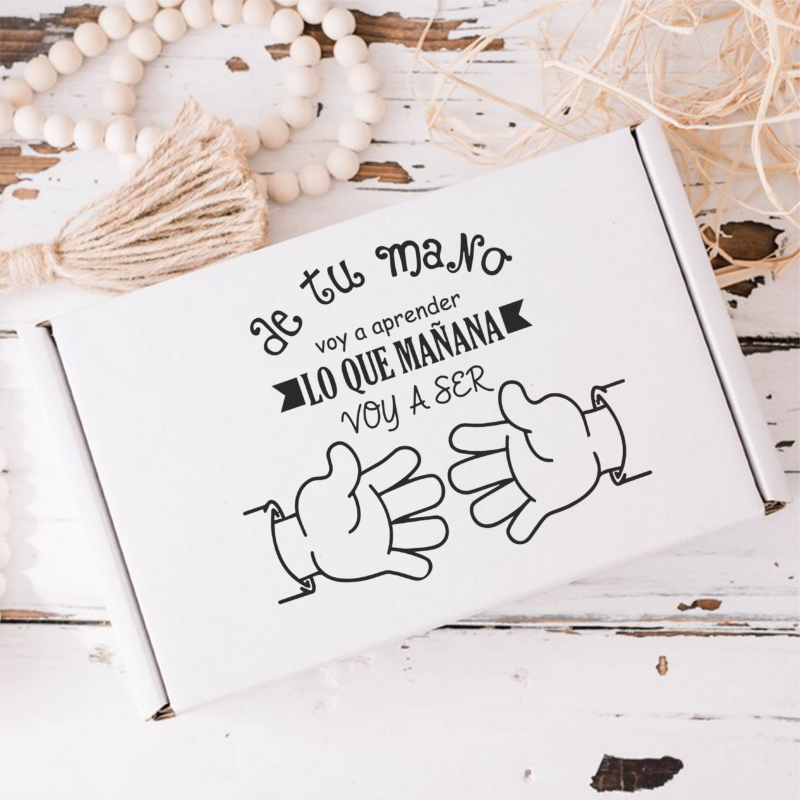 Caja "De tu mano voy a aprender lo que mañana voy a ser"