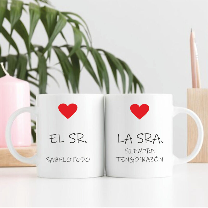 Set de 2 tazas "El Sr. y la Sra.