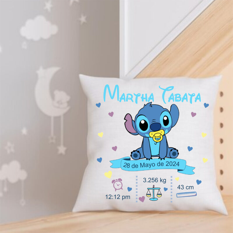 Cojín Natalicio Stitch