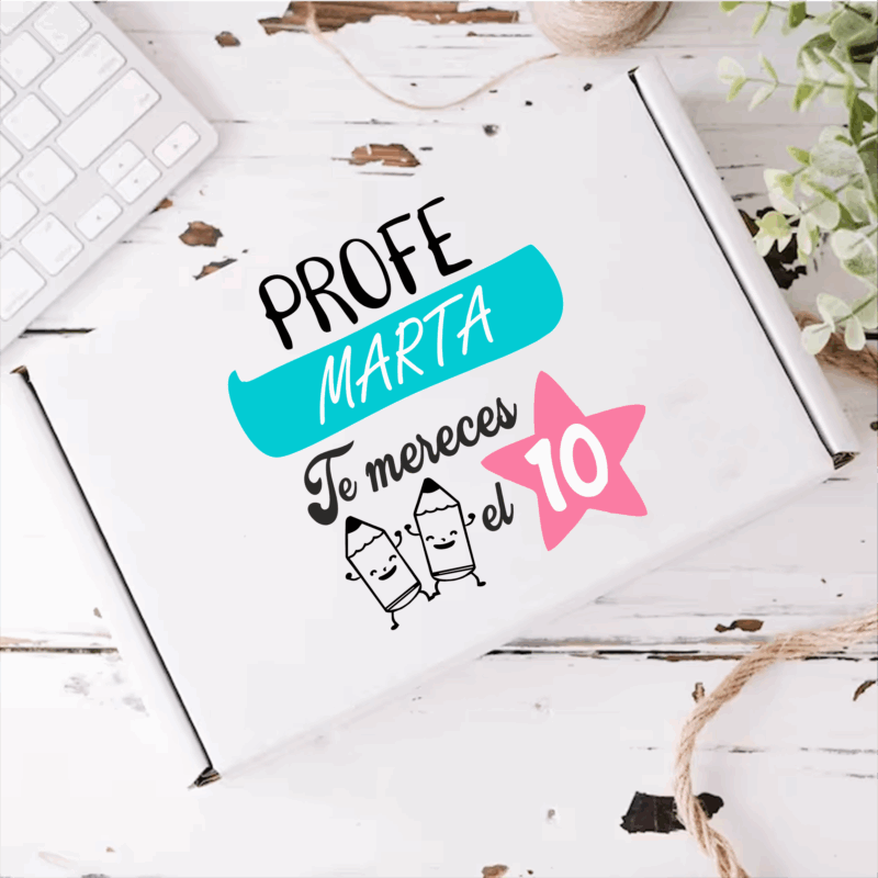 Caja "Profe... te mereces el 10"