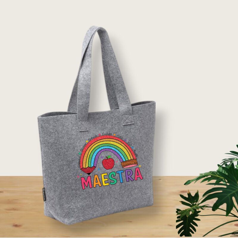 Bolso “Maestra con arcoíris multicolor"